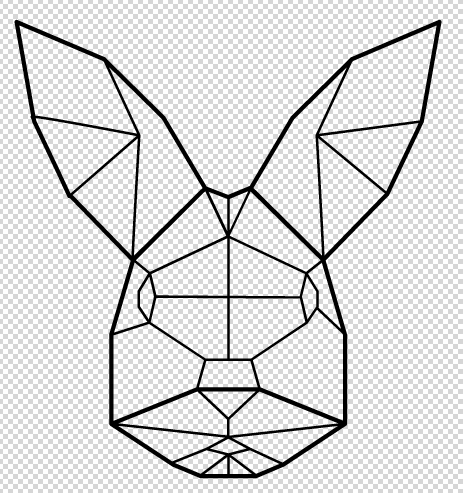 coelho2.png Animales Geométricos 2d - 34 modelos de pared