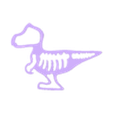 Dino 2 open vorm.stl Dinosaur with skelet. Set of 8