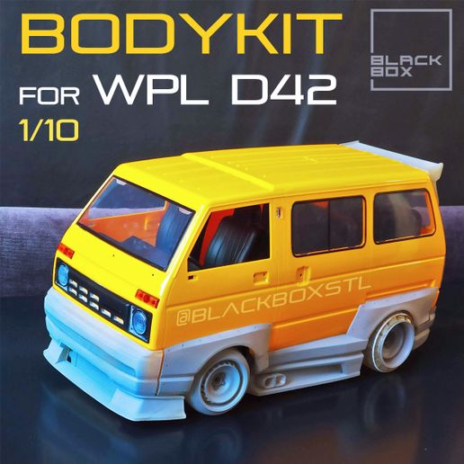 BODYRKIT BLACK FoR WPL D4e2 WPL D42 RC BODYKIT by BLACKBOX 1-10th