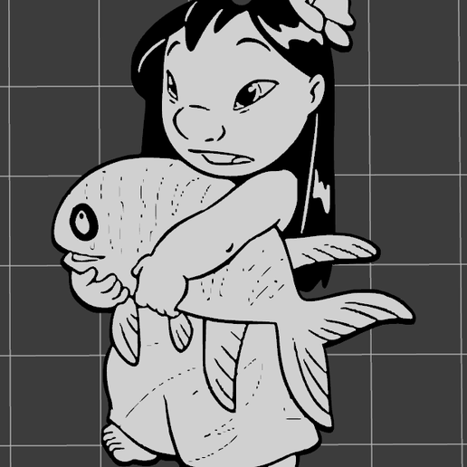 Lilo and Stitch key ring 3D model