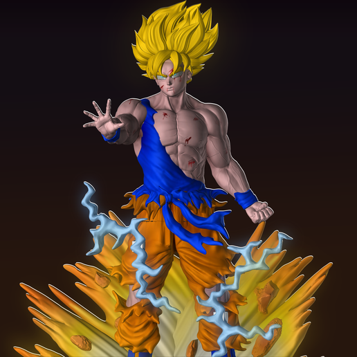 🐉 Goku Super Saiyajin Dragon Ball Z・ STL File for 3D printing