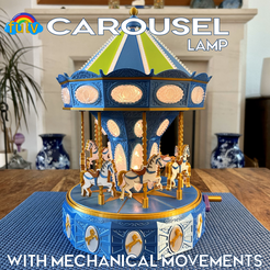 POSTER-02.png 3D-Datei CAROUSEL Lampe mit mechanischem Uhrwerk・Design für 3D-Drucker zum herunterladen