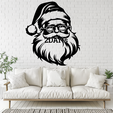 Santa-Face47.png Père Noël 2D Wall Art/Window Art - Fichiers numériques STL & SVG pour l'impression 3D et la découpe au laser
