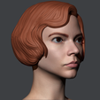 side_render.png Anya Taylor Joy as Beth Harmon head for onesix scale 3d printing