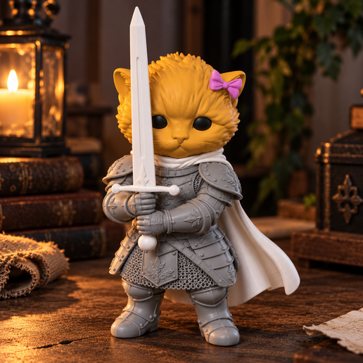 Cute Knight Cat