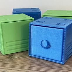 tempImagefLSxoT.jpg Бесплатный STL файл Small Stacking Boxes - Print-in-place Lid and Drawer・Модель для загрузки и 3D-печати
