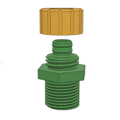 10mm_compression_3quarter_pipe.png STL file 10mm compression fitting to 3/4 pipe( strait thread)・Design to download and 3D print, turboprint