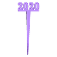2020_PARTY_PICK_LONG.stl 2020 New Years Party Picks and Swizzle Sticks