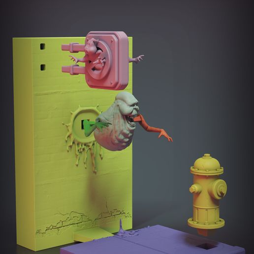 SlimerVer6ColorParts.jpg Ghostbusters Slimer 3D Printable Diorama