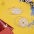 LNYRabbitcutterset.jpg Lunar New Year Rabbit Ancient China Currency Cookie Cutter Set