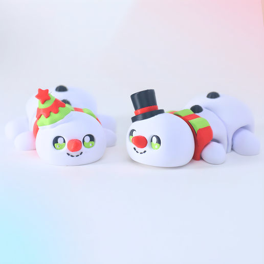 Snowman Flexi | Print in Place | No Support