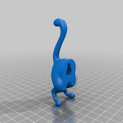 catbutt_with_screwhole.png Archivo STL gratis Gancho para llaves a tope de gato con orificio para tornillo・Plan de impresión en 3D para descargar