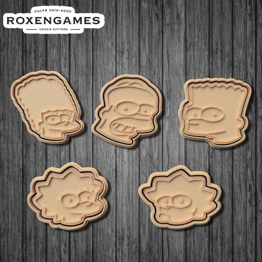 unnamed.jpg 3D file The Simpsons cookie cutter of 5・Model to download and 3D print, roxengames