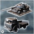 1-PREM.jpg Set of destroyed vehicles with utility truck and Soviet T-55 tank (3) - Modern WW2 WW1 World War Diaroma Wargaming RPG Mini Hobby