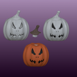 set.png Jack-o Lantern, pumpkin set, halloween