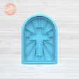 1.1256.png CROSS VITRAL STRAIGHT Cutter with Stamp / Cookie Cutter