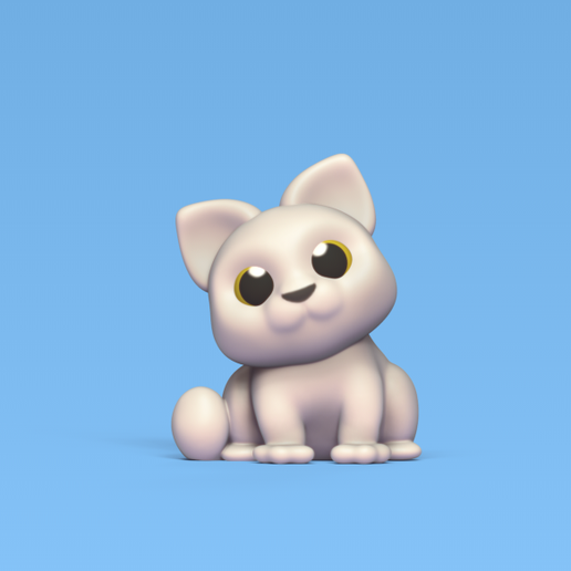Cute Sitting Cat 3D model