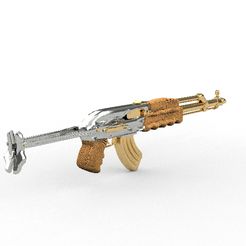 Animation003.jpg 3D Model Weapon AK47 Gold