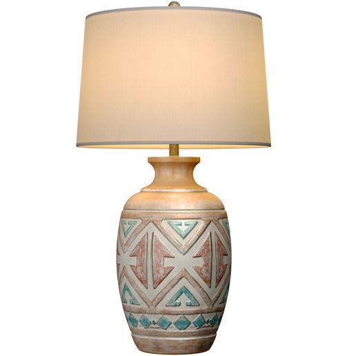 Santa Fe Rustic Southwest Country Nightstand bedside Provence Style Design Table Lamp - 3D model önizlemesi