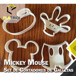Mickey Mouse Set.jpg STL file Mickey Mouse cookie cutter set・3D printer design to download