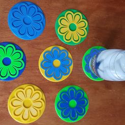 flower coasters.jpg Archivo STL gratis Flower Coasters for Mother's Day・Diseño imprimible en 3D para descargar, barb_3dprintny