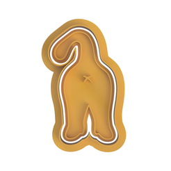 Cat-Butt.png STL file Cat Butt Cookie Cutter・3D printing template to download
