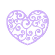 stylized heart stencil 2.stl Stylized heart stencil, printable heart decor, Set of 2 pcs