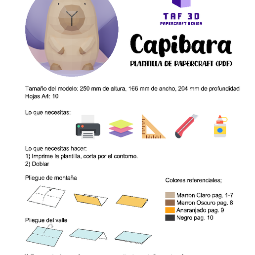 🐉 Capybara papercraft・ 3D File for Papercraft & Origami・Cults