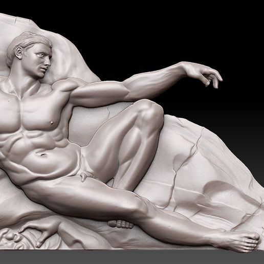 7.jpg La création d'Adam - Chef-d'œuvre de Michel-Ange Bas-relief