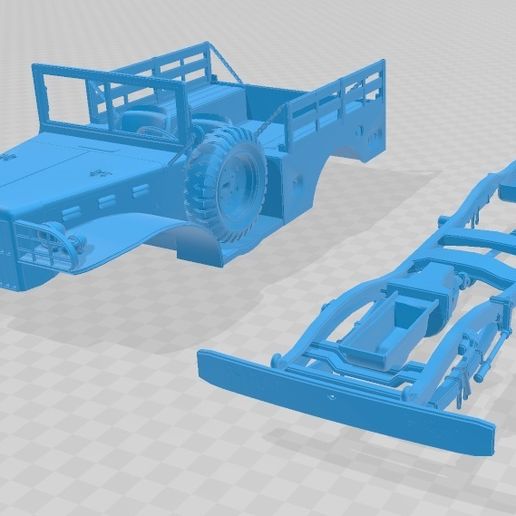 Dodge WC-51 Printable Military Truck - 3D model önizlemesi