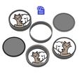 STL00739-2.png 1pc + 2pc + 3pc Sleeping curled dog & cat Bath Bomb mold