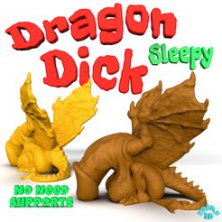 dragonDickSleepy.jpg Archivo STL Dragón Dick Sleepy・Diseño de impresión en 3D para descargar