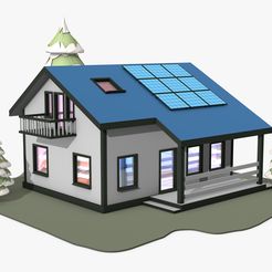 House-low-poly01.jpg Archivo 3D Casa low poly・Objeto imprimible en 3D para descargar