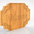 untitled.4.jpg Welcome Sign,wall decor welcome, 3D STL Model, CNC Router Engraver, Artcam, Aspire, CNC files, Wood, Art, Wall Decor, Cnc.