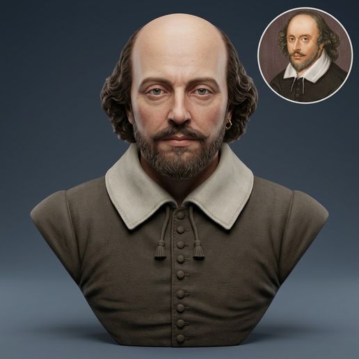 William Shakespeare 3D Printable Bust