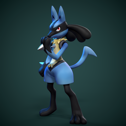 lucario.png Datei STL Lucario Pokemon・Modell für 3D-Druck zum herunterladen