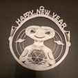 HAPPY-NEW-YEAR.jpg HAPPY NEW YEAR Alien Round Ornament Space