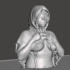 girl1.png STL file Bust girl, lifting her shirt, blindfolded and mouth.・3D printer model to download