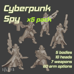 title-5-pack.png Cyberpunk spy (5 models pack) for 32mm wargames