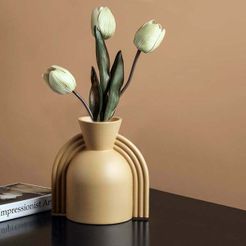 8ae3889936c1d5493426b97a2a76b377.jpg STL file Nordic Minimalist Morandi Ear Vase Art Geometric Living Room・Model to download and 3D print