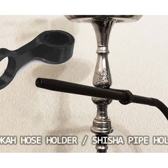 mT PIPE E Hookah hose holder / Shisha pipe holder - (clip on with cable tie lock)