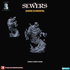 720X720-sewerelemental.jpg Archivo STL gratuito Elemental de agua contaminada (preapoyado)・Objeto imprimible en 3D para descargar