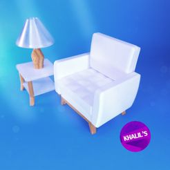 ss0.jpg STL file Doll SOFA + Coffee-Table+Lamp-shade ,Barbie SOFA + Coffee-Table+Lamp-shade ,Rainbow high doll SOFA + Coffee-Table+Lamp-shade, Doll Furniture. Doll House・Design to download and 3D print