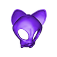 catskull.stl Caveira de gato - Clipe para o cabelo