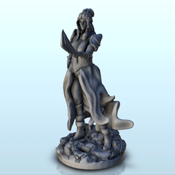 1.png STL file Warrior in dress with armor and sword - Medieval Fantasy Magic Feudal Old Archaic Saga 28mm 15mm・Model to download and 3D print