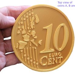 Euro_10_cent_A_top_with_text_V1.jpg Бесплатный STL файл Подставка для монет евро 10 центов・Модель 3D-принтера для скачивания