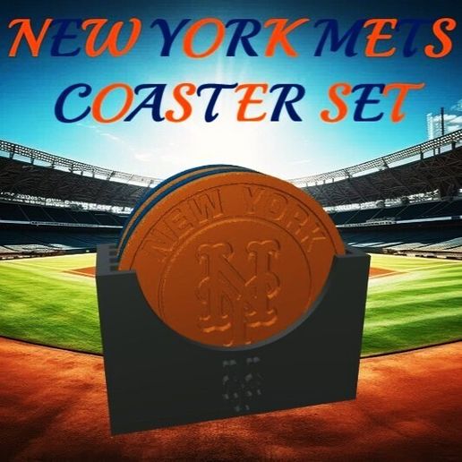 🆕 New York Mets Coaster Set (MLB)・ STL File for 3D printing・Cults