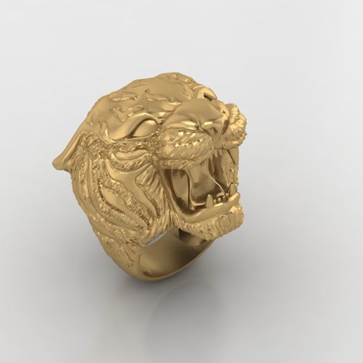 Tiger Ring Man ring Jewelry 3D print model 3D model