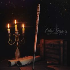 Cedric.jpg STL file Cedric Diggory Wand - Harry Potter・Template to download and 3D print