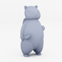 cat-gun-01.png STL file Displeased Cat - Cat with a knife・3D printable model to download